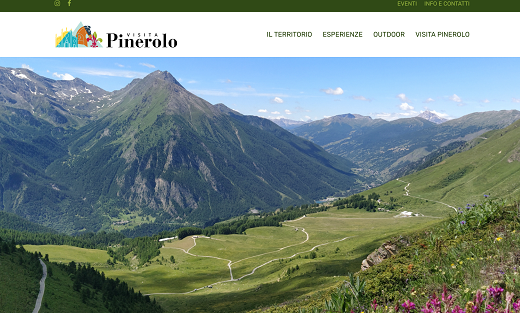 Fotografia di una montagna e di una valle, icona del sito Visita Pinerolo