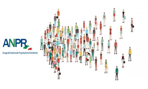 Immagine dal sito dell'Anagrafe Nazionale Popolazione Residente,contenente il logo di ANPR e raffigurante persone 