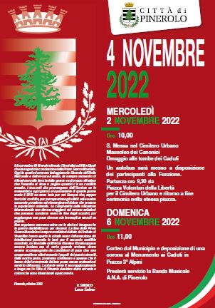Manifesto eventi per celebrazione del 4 Novembre 2022
